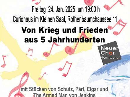 Chorkonzert: Von Krieg und Frieden mit Stücken aus 5 Jahrhunderten