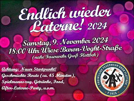 „Endlich wieder Laterne“. Laternenumzug + Laternenfest in Groß Flottbek