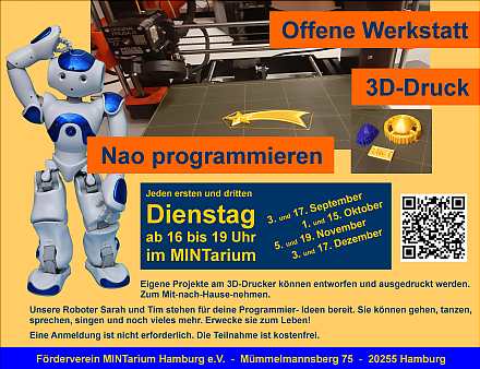 Offene Werkstatt: 3D-Druck und Nao-Roboter programmieren