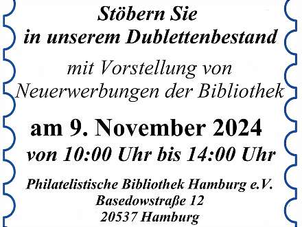 Philatelistische Bibliothek Hamburg - Offener Samstag